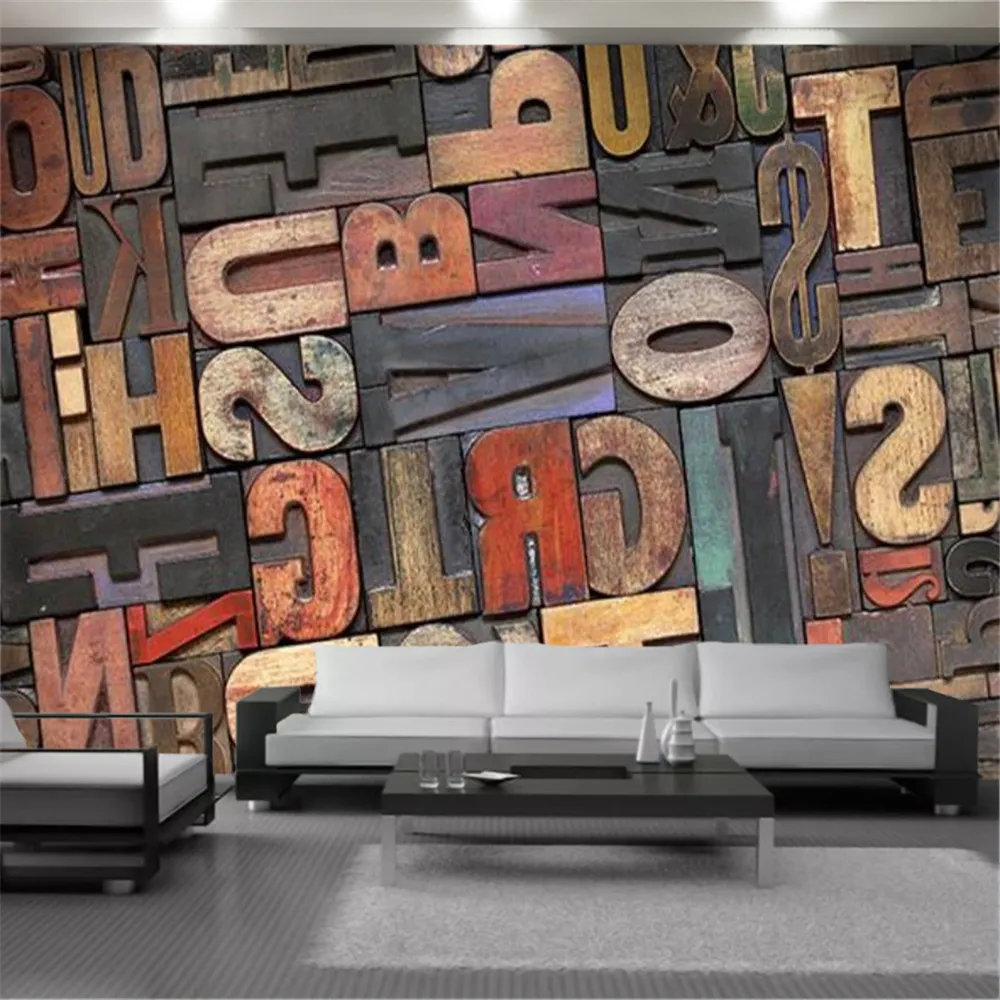 3D 벽지 북유럽 컬러 문자 기호 벽화 인테리어 홈 장식 거실 침실 부엌 그림 배경 화면