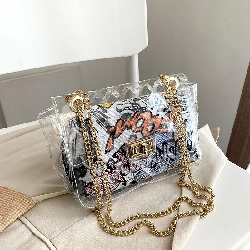 ماركة حقائب نسائية pvc الكتف واضح حقيبة crossbody كيس سيدات رئيسية شفافة رسول 2021 أكياس مخلب الإناث