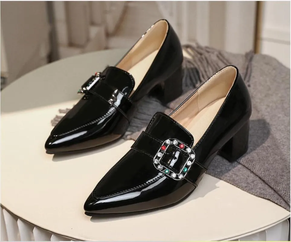 Ladies Dress Shoes Low Heels Womens Pointed Toe Patent Leather Slip-On  Pumps for Party from Dhgate Dress Shoes - price 113.55