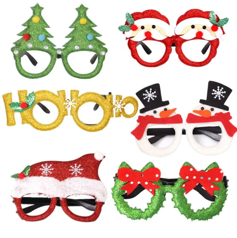 Creative funny Christmas decoration glasses adult children toy Santa Claus snowman antlers spectacles frame