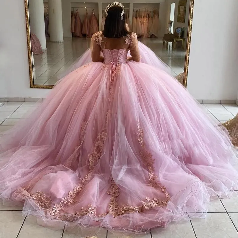Pink glitter quinceanera dresses sale