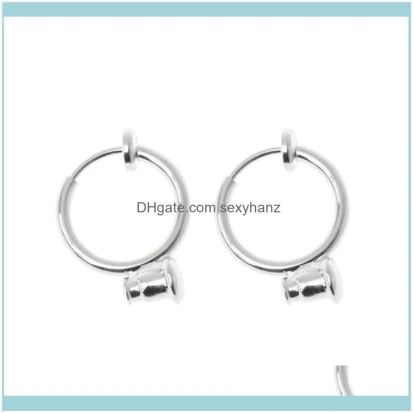 Pair Clip On Hoop Earring Converters No-pierced Turn Any Stud Into A Clip-On Jewelry Pouches, Bags