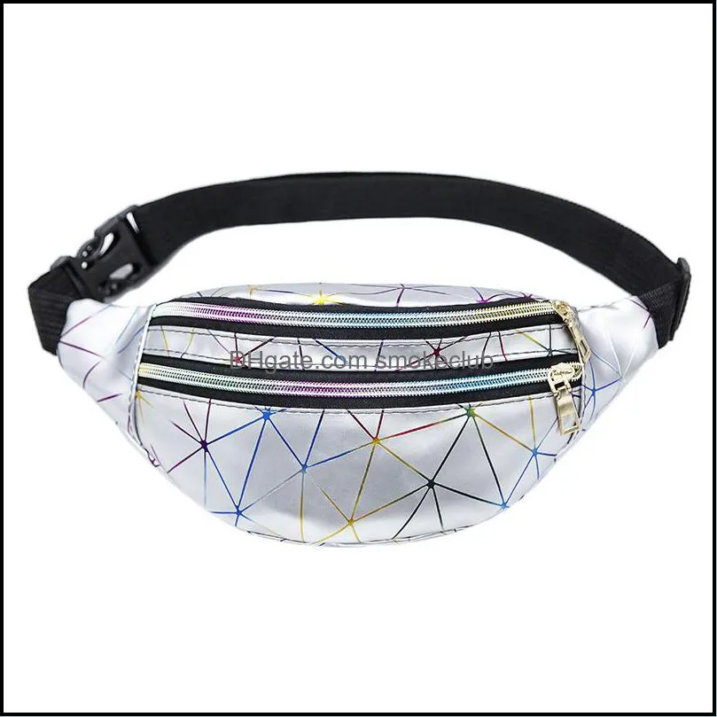 PU Waist Bag Laser Color Zipper Chest Pack Multi Storey Sequin Single Shoulder Men Women Rucksack Buckle Fashion 5 8ml L2