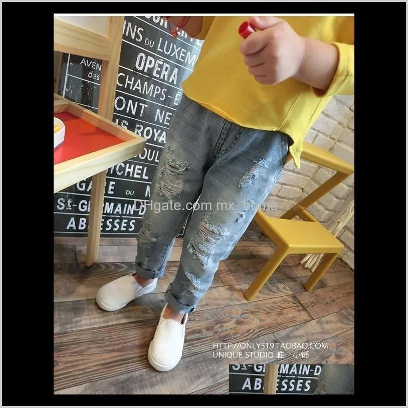 pants jeans for the boys&girls ripped jeans for kids denim pants trousers kids clothes autumn children boys jeans 201204