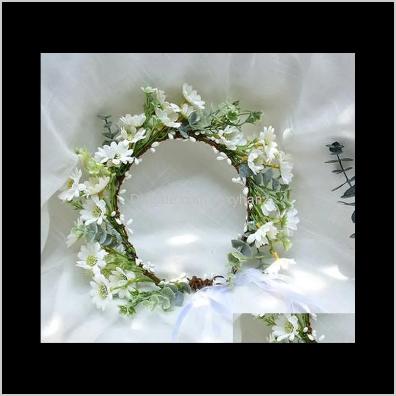 new arrival crown & hand wreath romantic head garland wreath hairwear bridal girl kid wedding party flower hairbands