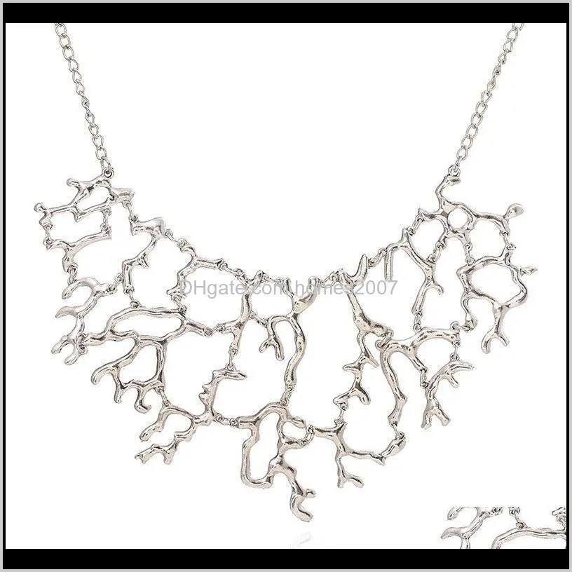 fashion unique vintage splicing tree branch necklace women jewelry punk collar choker maxi collier femme pendant necklaces