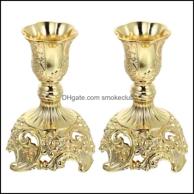 Candle Holders 2pcs European Candlesticks Home Candleholder Adorns Zinc Alloy Candleholders