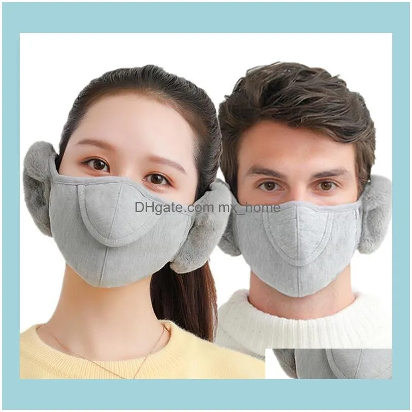 Outdoor Riding Masks Earmuffs Winter Cotton Dust Unisex Face Mask Adult Ear Muff Wrap Band Ear Warmer Earlap Protective Mask Cover