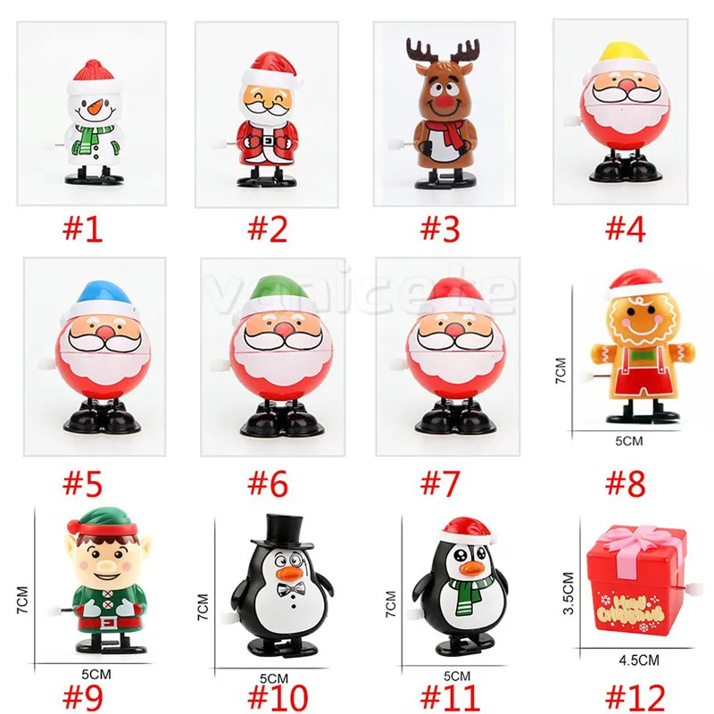 Christmas Funny Wind Up Toy Santa Claus Snowman Toys Merry Xmas Kids Gifts 12 Styles T9I001596