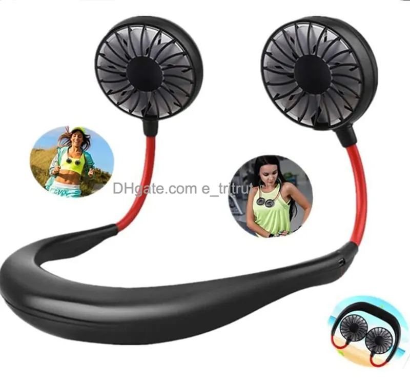 Portable Hands Free Neck Sports Fan With Usb Headset Charging