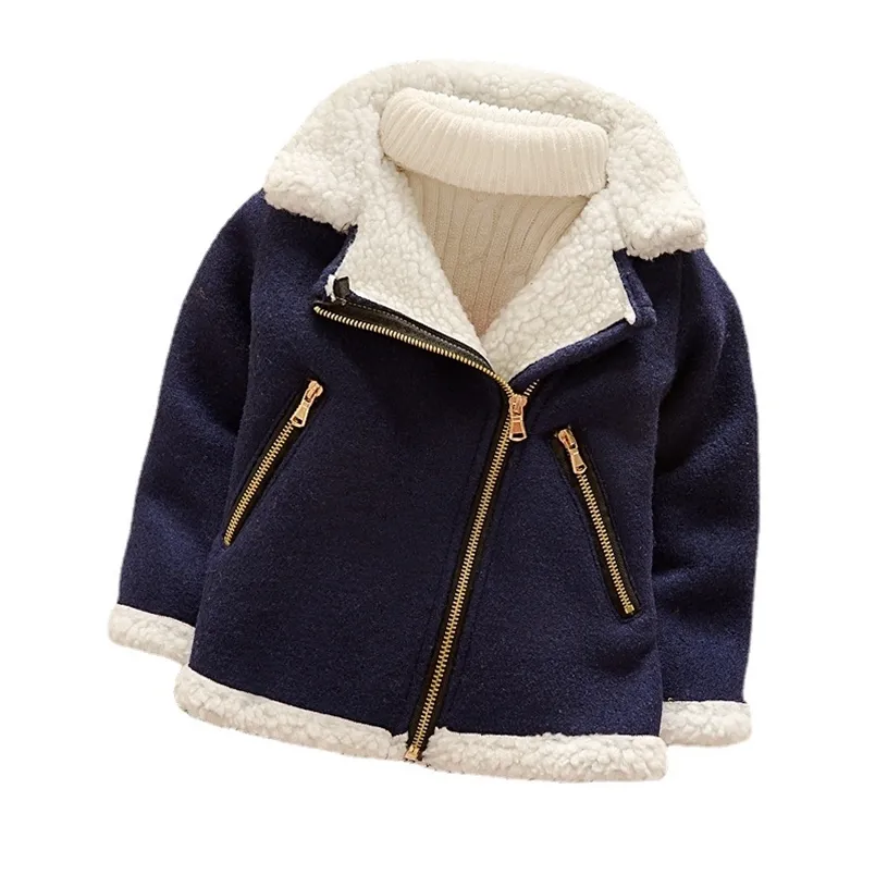 子供のための冬のスーツの赤ちゃん女の子の服ファッション男の子の綿の暖かいコート幼児のカジュアル衣装の幼児ジャケット子供の上着211011
