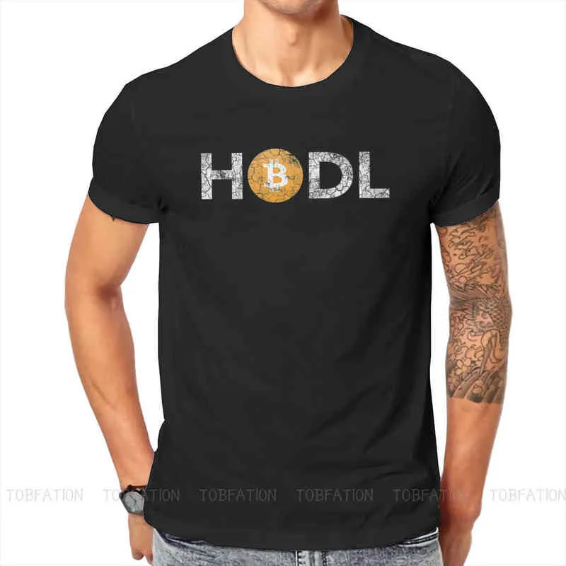 Meme Cryptoin Bitcoin Vintage Hodl T Shirt Vintage Goth Summer Luźne Bawełniane Męskie Odzież Harajuku O-Neck Tshirt Y220214