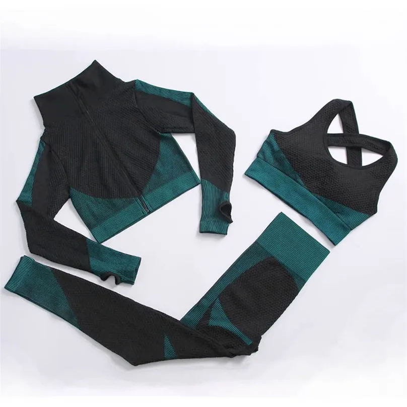 Yoga Set Seamless Women Sportkläder Yoga kostym Fitness Kläder Kvinnlig Gym Passar Träning Running Kläder 210802