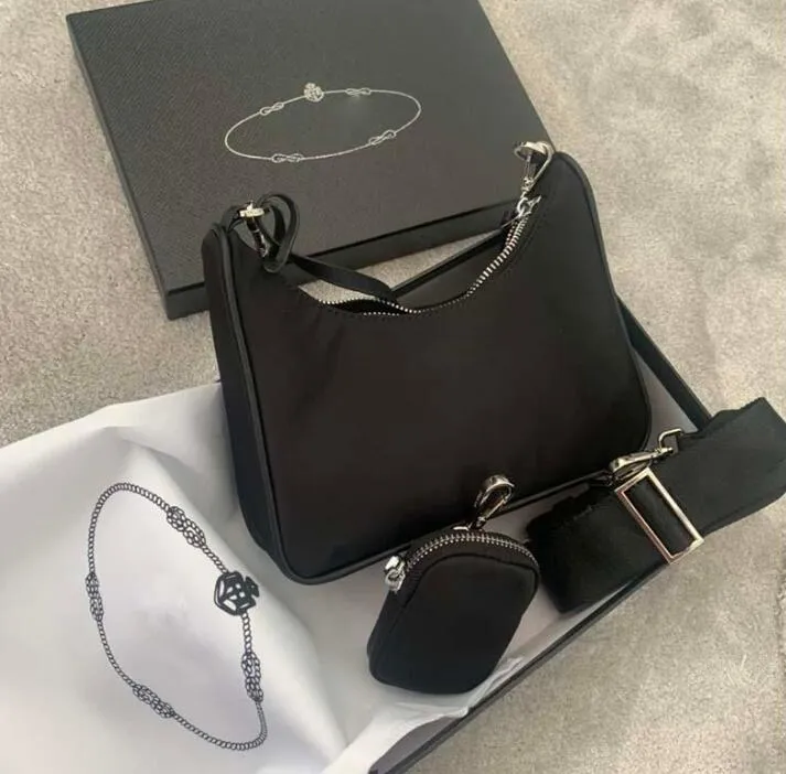 borsa messenger moda pochette in pelle portafoglio tracolla a sella catena in metallo portafoglio da donna borsa di marca di lusso catena di nylon nera