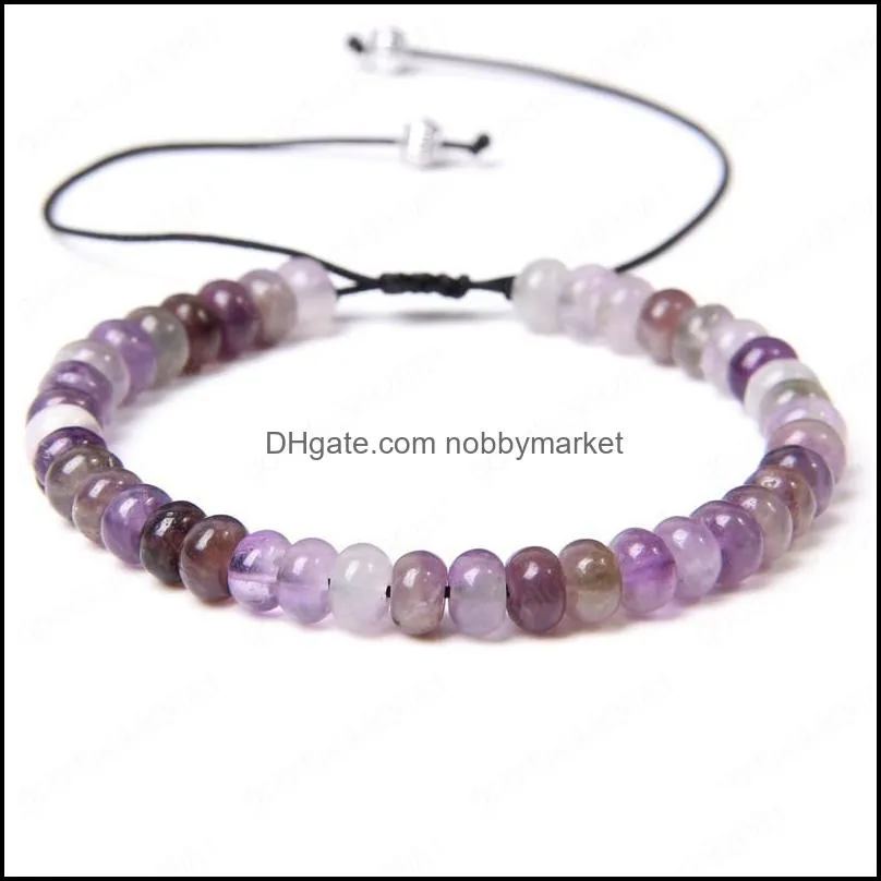 Natural tiger eye Amethysts crystal stone wheel abacus bead woven bracelet women male men jewelry gifts