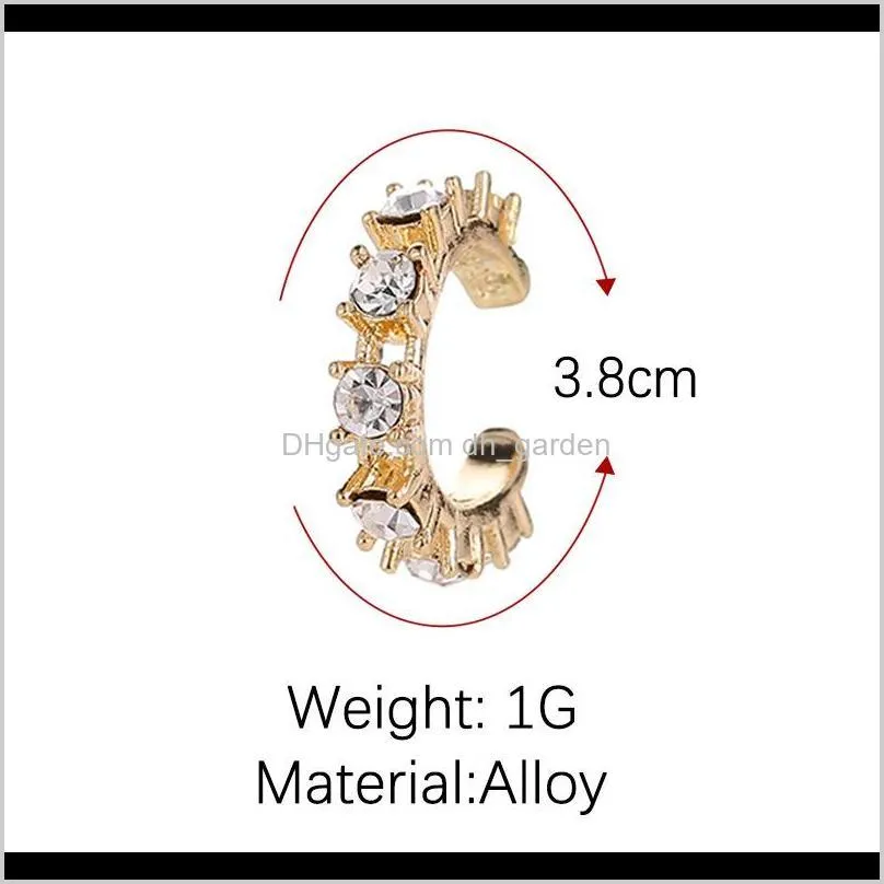 new fashion clip earrings for women punk ear cuff crystal hollow u-shaped ear bone cuff jewelry