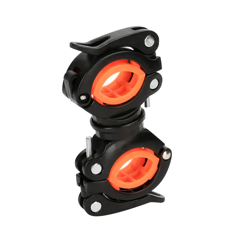 Rack per camion 360 gradi Clip per ciclismo Rotazione Morsetto per bici Torcia per torcia Supporto per torcia anteriore a LED Accessori per biciclette DJ010