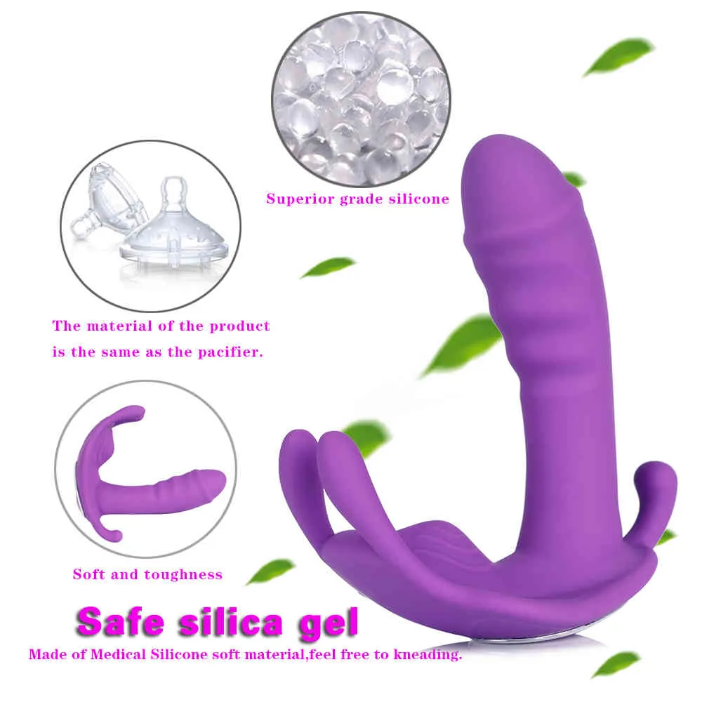 Butterfly Vibrating Panties Wearable Dildo Vibrator G Spot Clitoris Stimulator Erotic Toy Adult Toy for Women Orgasm Masturbator (2)