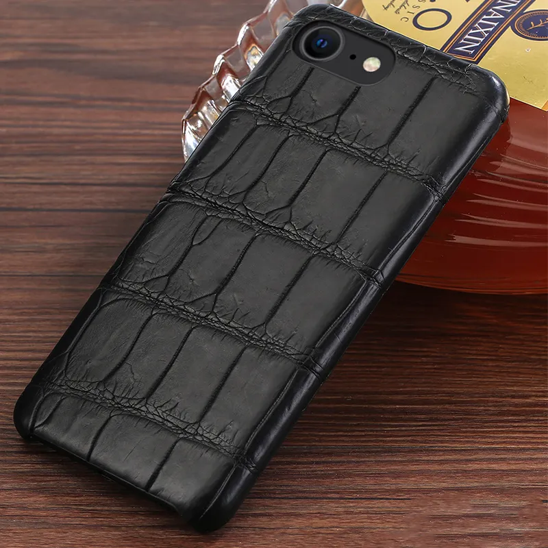 Genuine Crocodil Leather Cell Phone Cases for iPhone SE 12 Mini 11 Pro Max xr x xs 12 Pro max cover for iphone 7 8 5 5s 6 6s plus