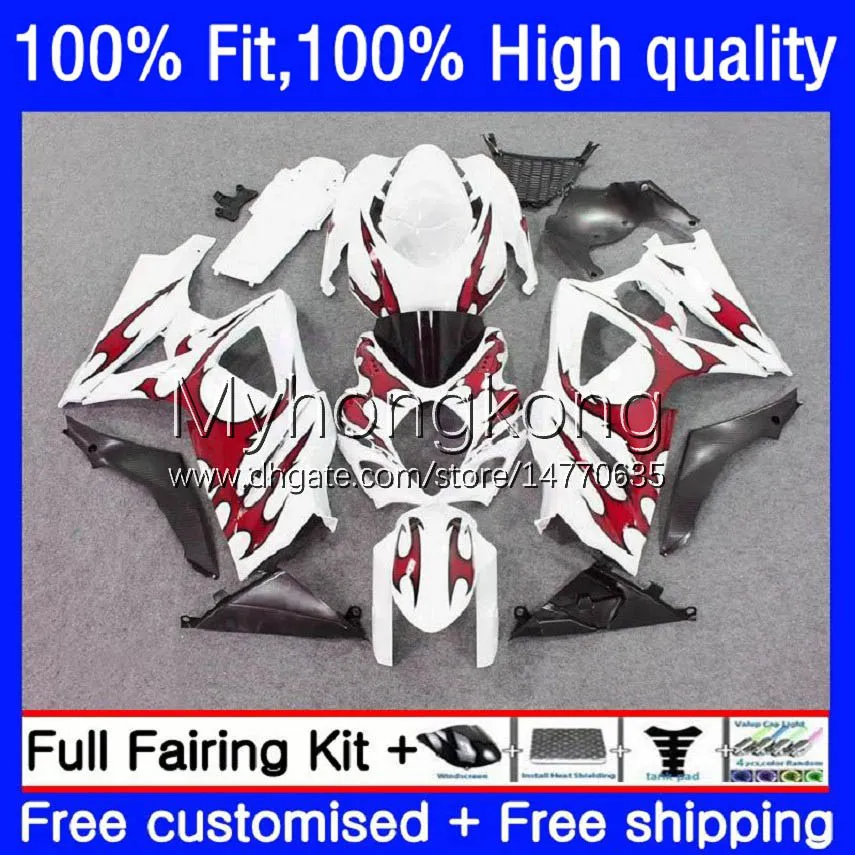 Kroppssprutningsmögel för Suzuki Red Flames K7 GSXR 1000 CC 1000cc 07 08 Bodywork 27No.52 GSXR1000 GSX-R1000 2007 2008 GSXR1000CC GSXR-1000 2007-2008 OEM Fairing Kit