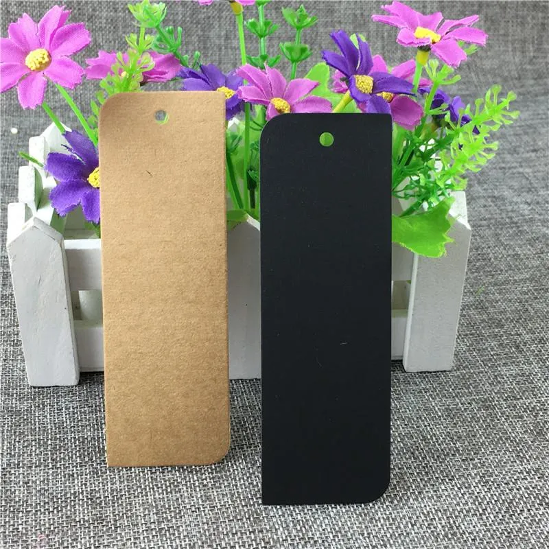 Bookmark Rectangle Shape Kraft Paper Hang Tags For Book Notebook Mark Decorations Christmas Gifts Blank Label 200Pcs/Lot 12x4cm