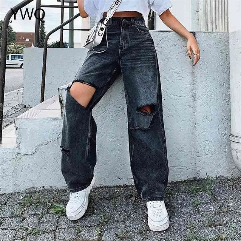 Save Big on Bulk Korean Ripped Jeans For Women Black Ripped Jeans Womens  Wide Leg: High Waist, Long, Baggy, Vintage Inspired Trousers For Women  Korean