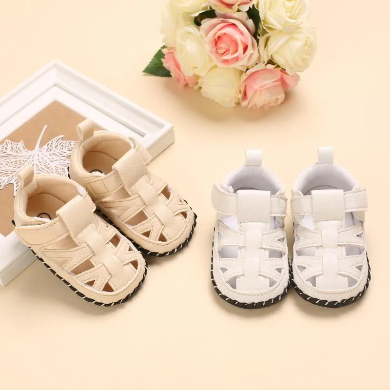 Sandali scarpe da bambino estive da 0 a 18 mesi, suole in gomma da uomo in PU per bambini antiscivolo e traspiranti