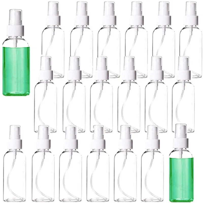 Portable 2oz Clear Spray Bottles 60ml Refillerbar fin dimma Sprayerflaska Makeup Kosmetisk tom behållare för reseanvändning