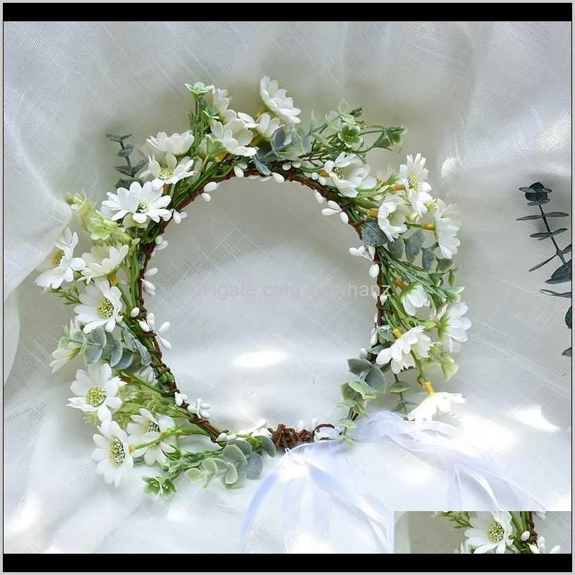 new arrival crown & hand wreath romantic head garland wreath hairwear bridal girl kid wedding party flower hairbands