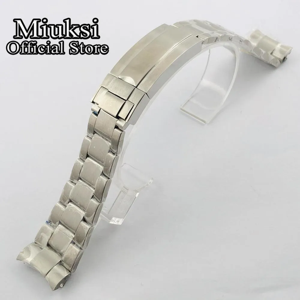Cinturino per orologio in acciaio inossidabile massiccio da 21 mm con fibbia pieghevole adatta per cinturino da uomo da 43 mm