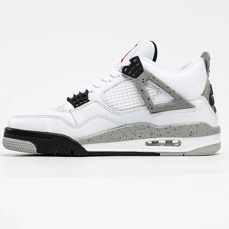 Authentic Mens High OG 4S White Cement Basketball Shoes Jumpman 4 Top Designers Topsportmarket Sneakers running shoe With Box