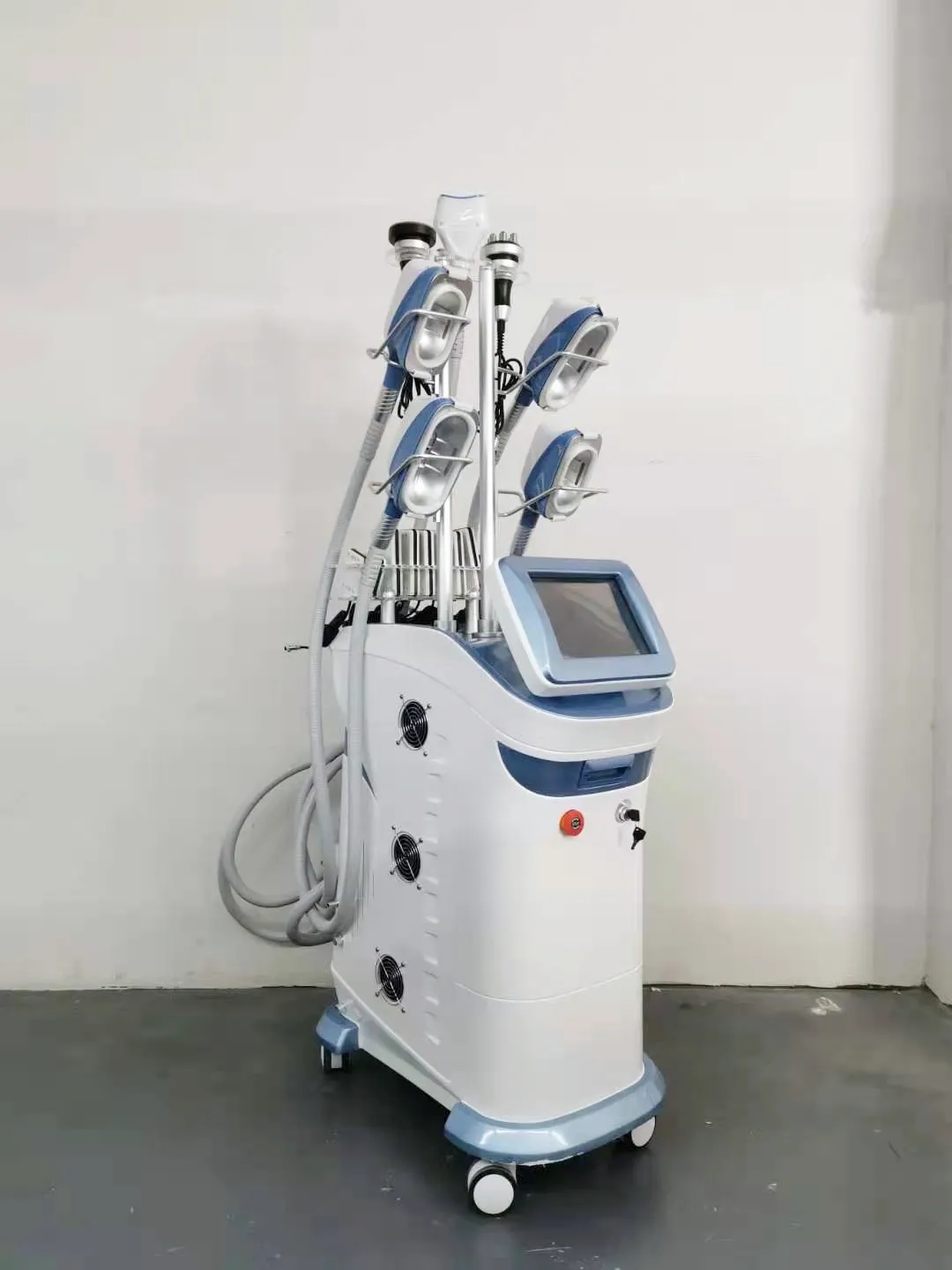 360 ° متعددة الوظائف cryo تجميد الدهون التخسيس تقليل 5 مقابض العمل معا cryolipolysis + التجويف + rf + lipolaser letracavitation double chin