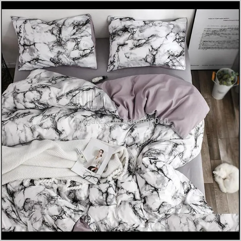 duvet cover set with pillowcases marble bedding set quilt cover men women girls soft home bedclothes single twin queen king size