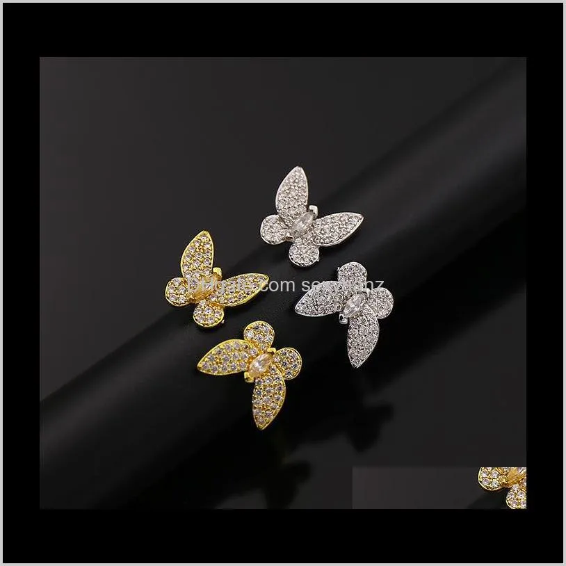fashion classic 4/four leaf clover open butterfly band rings s925 silver 18k gold with diamonds for women&girls valentine`s mother`s day engagement jewelry