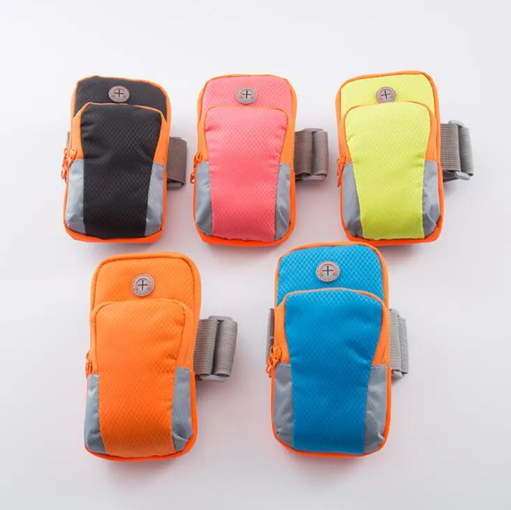 Universal Sport Phone Bags Portable Money Purse Väska Running Arm Sleeve Bag Plånbok Väska Fodral Utomhus Hållare Vandring Camping Resa Smart Phones Carry Packs