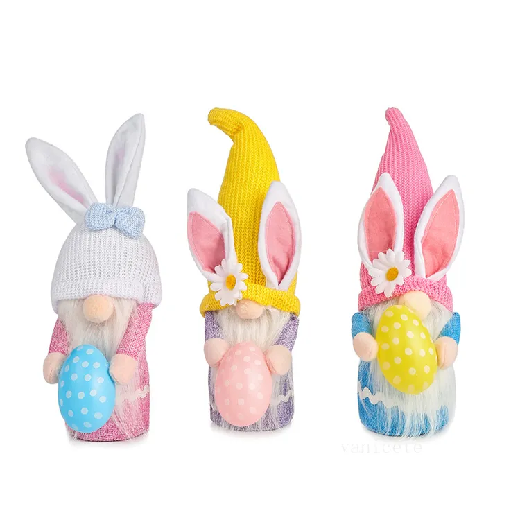 Easter Bunny Gnome Party Plush Scandinavian Elf Decorations Nordic Dwarf Figurines Table Gnomes Decor Doll ornaments ZC712