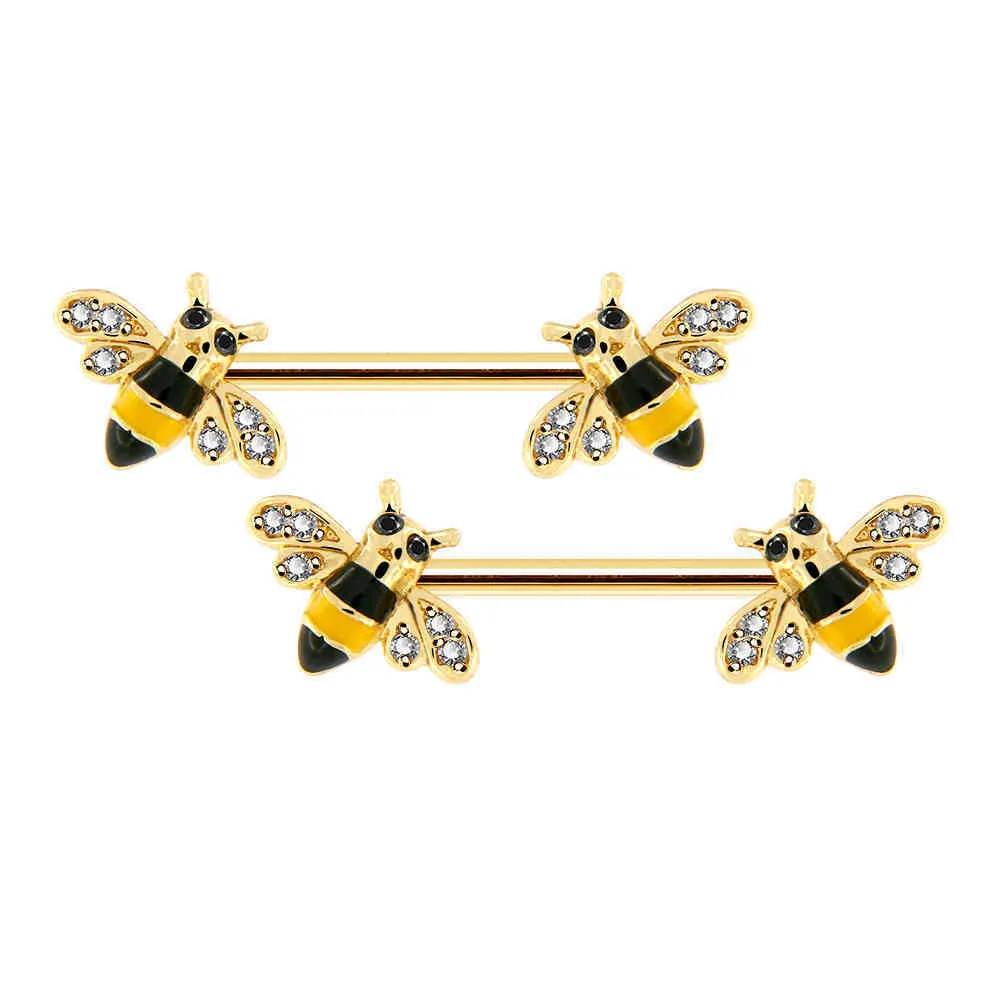 BODY PUNK Body Bee Barbell Ring woman piercing nipple jewelry