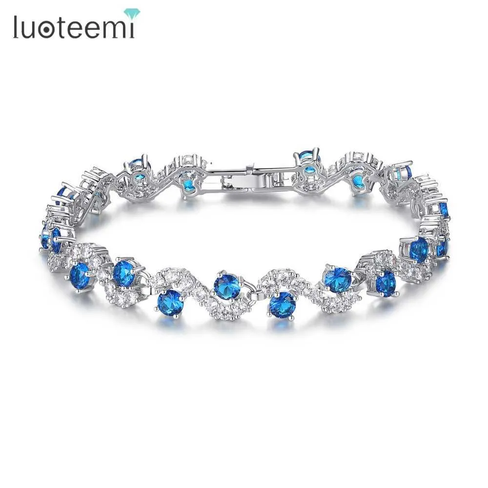 Luoteemi Charm Tennis Armband för kvinnor Högkvalitativ kubik Zirconia Bangles Friendship Gifts Dropshipping grossistartiklar Q0717