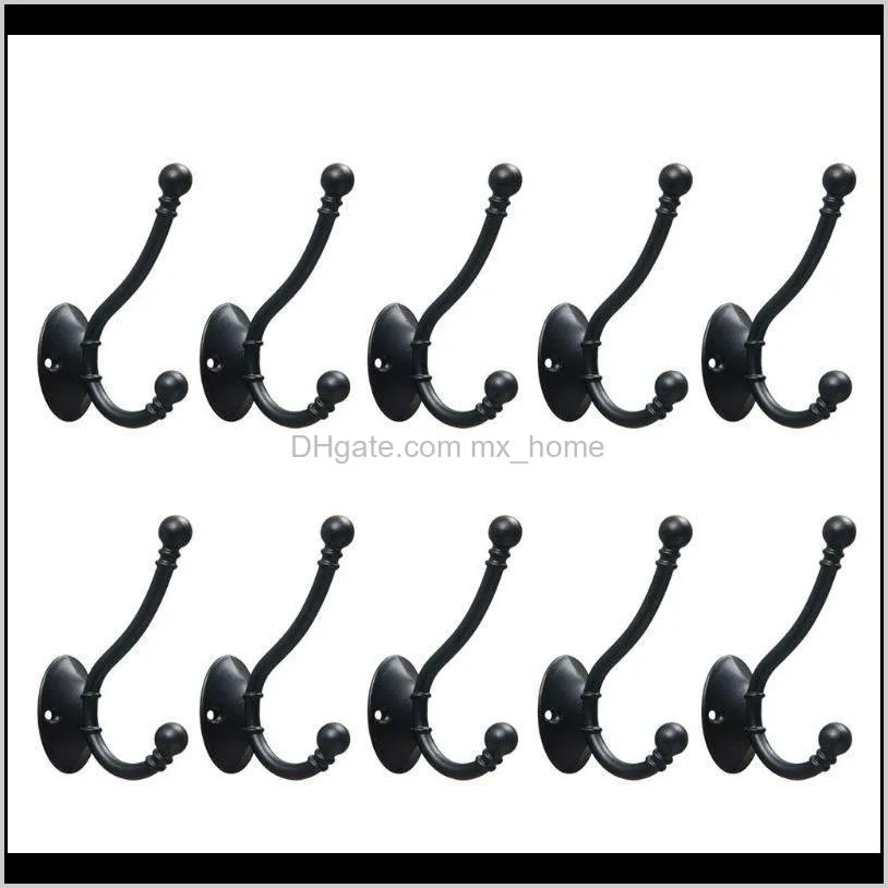 Rails Storage Housekeeping Organization Home & Garden10Pcs Hooks For Hanging Heavy Duty Hat Towel Coat Wall Mounted Hangers Drop Delivery 202