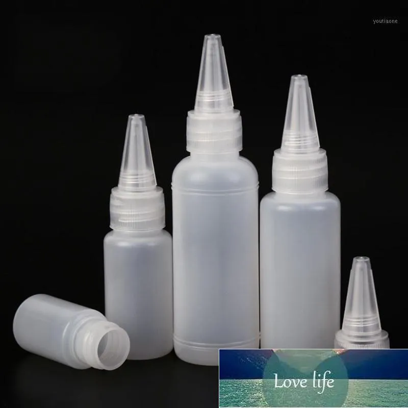 10pcs / lot 접착제 병 10ml / 20ml30ml / 50ml 스크류 온 뚜껑 짜기 액체 잉크 오일 dropper bottles1