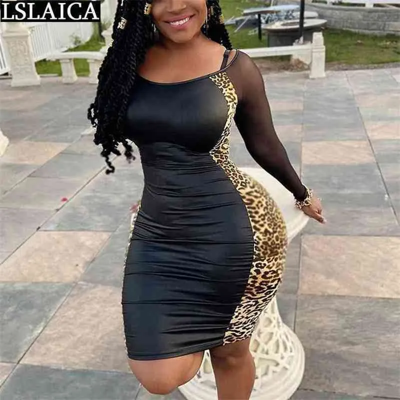 white christmas dresses Leopard Print Mini Dress