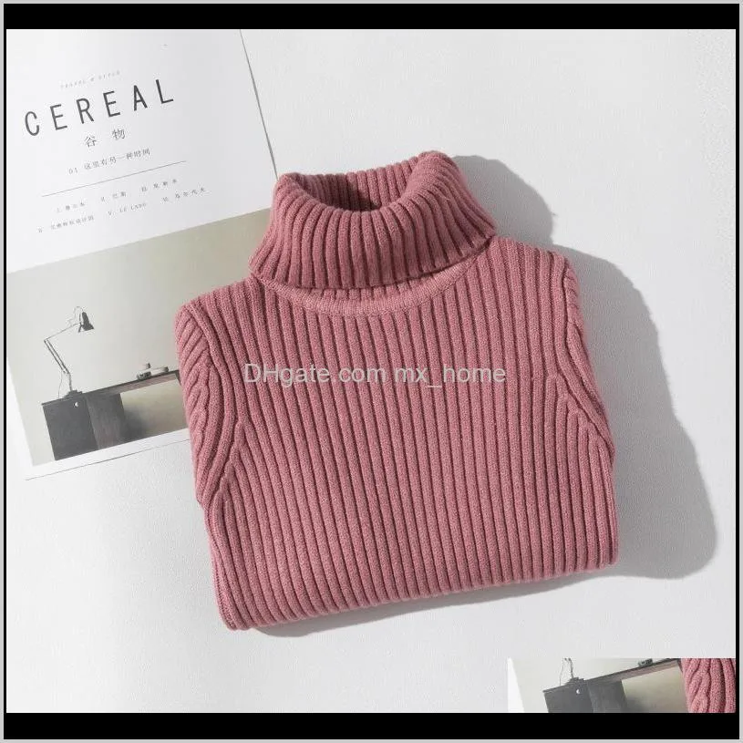 3-12 years baby boys girls sweaters cotton turn-down collar pullover spring autumn winter children clothing kids girl sweater 201103