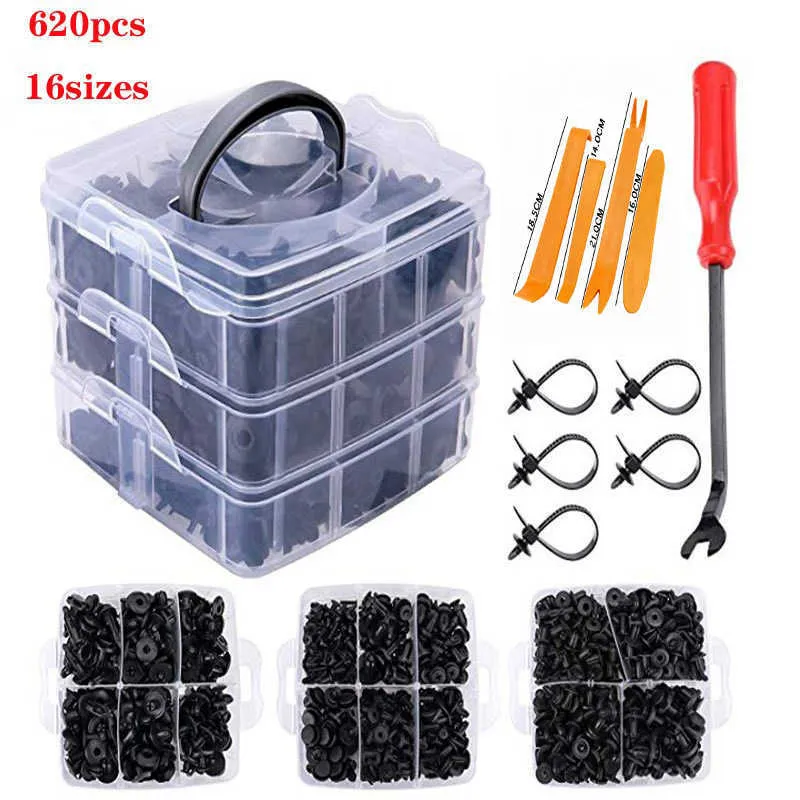 Garniture Clips Retenue 100Pcs Voiture Panneau Outils Rivets