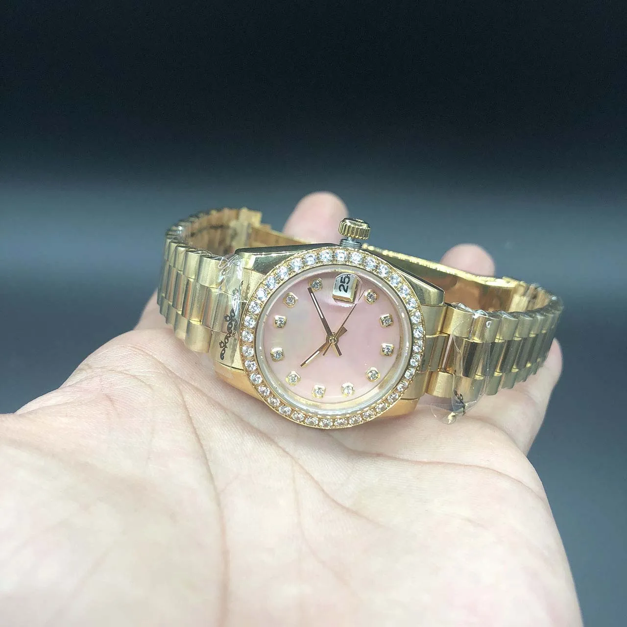 19 Color Lady Watch Prezydent Diamond Bezel Shell twarz kobiety zegarki ze stali nierdzewnej Najniższe kobiety automatyczne mechaniczne nadgarstek GIF266X