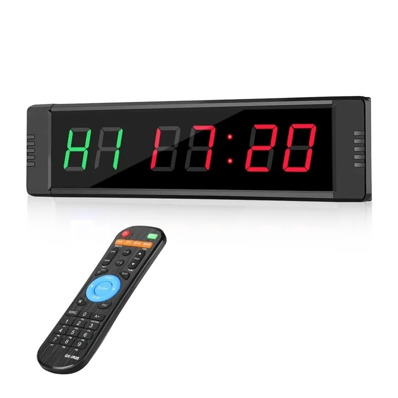 Programable Remote control LED crossfit timer Interval Timer garage sports training clock Crossfit gym 211110