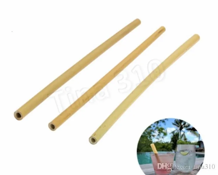 New bamboo straw 23cm reusable drinking straw eco-friendly beverages straws cleaner brush bar drinking straws tools party supplies 4935