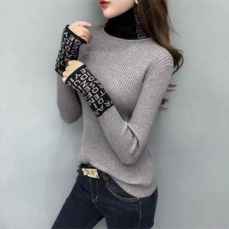 Women designers clothes 2020 Tight Basic Sweater Women Thin Long Sleeved Women Sweaters And Pullovers Turtleneck Slim Sweaters