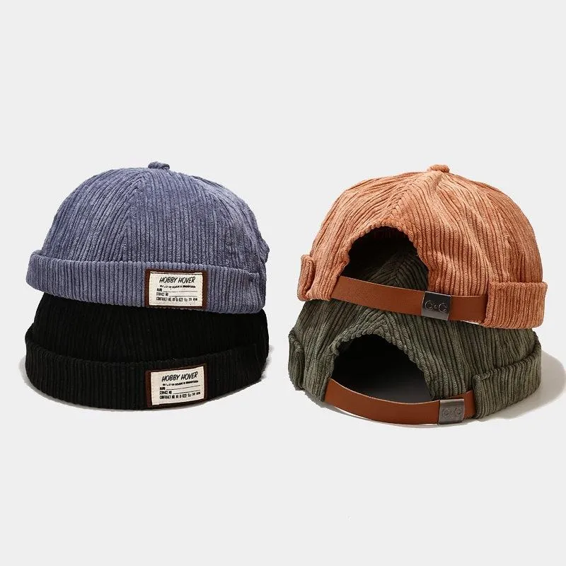 Gorro/boné de caveira 2022 primavera outono gorro masculino moda feminina gorros chapéu sem aba de veludo cotelê legal para mulheres e homens