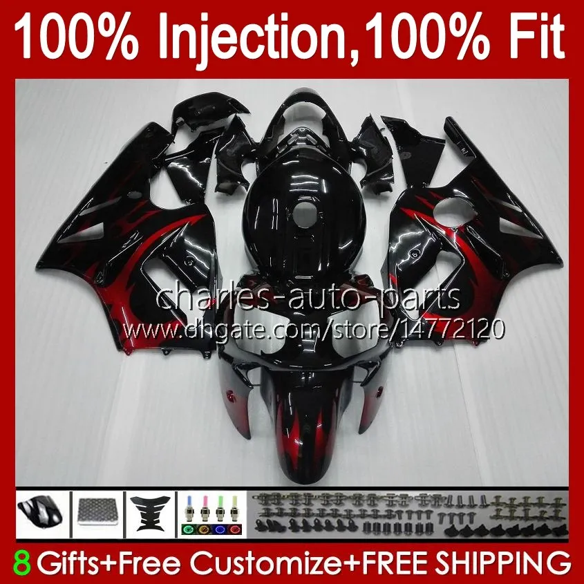 Injection OEM Body For KAWASAKI NINJA ZX 1200 CC 12 R ZX1200C ZX12R 00 01 Bodywork 2No.6 ZX 1200 12R 1200CC ZX-12R 2000 2001 ZX1200 C 00-01 100%Fit Fairing red flames blk