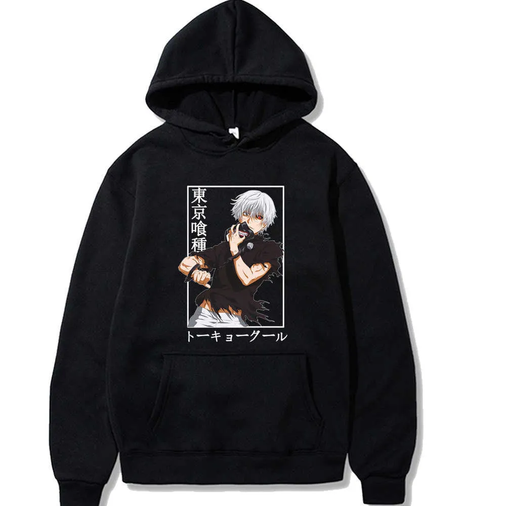 Токио Толстовка Толди Мужские толстовки для толстовки Kaneki Ken Hoody Y0803